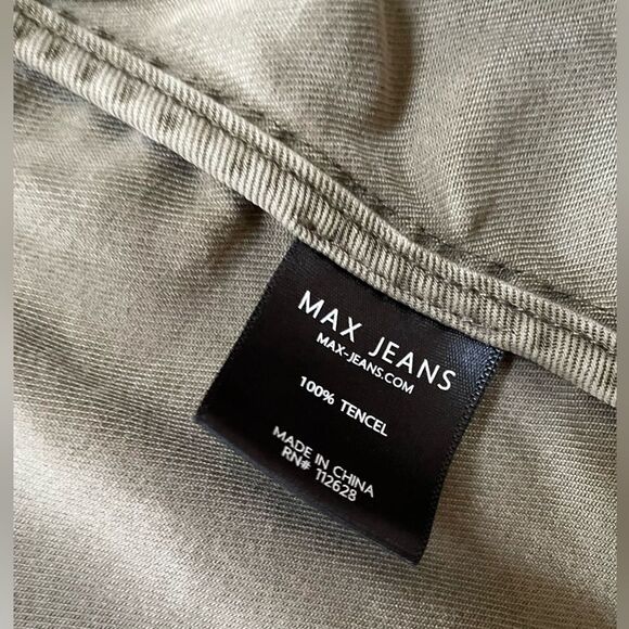 Max Jeans Olive Green long Utility Cargo Vest with pockets barn jacket size S - Picture 5 of 12